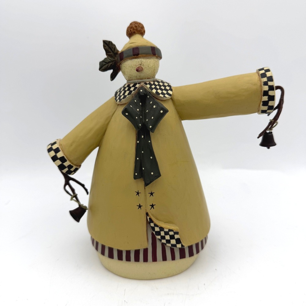 Williraye Studio Snowman Figurine Margaret 8.5" Yellow Folk Art WW2411
